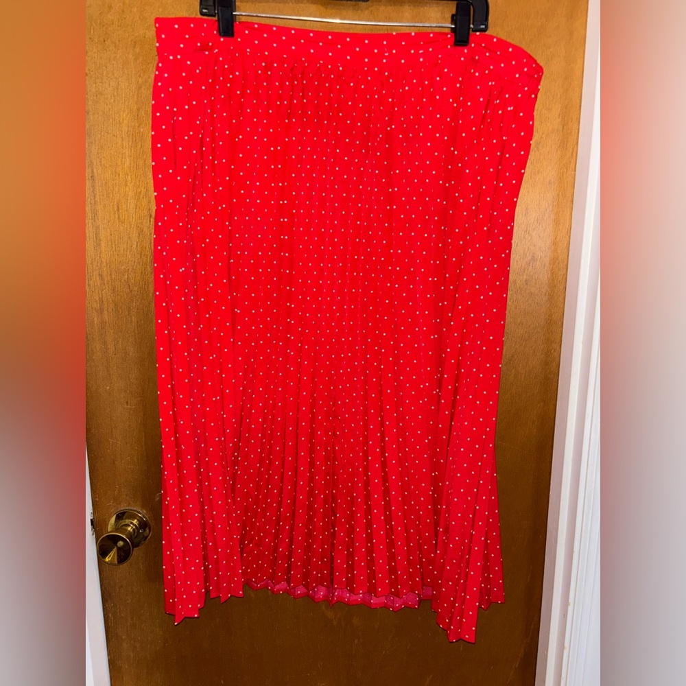 Croft & Barrow Red Polka Dot A-Line Skirt